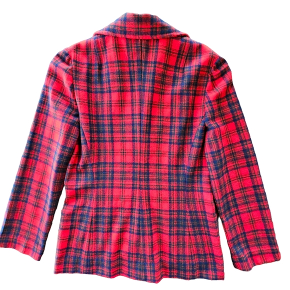 Vintage 1960's Era Pendleton Wool Red/Black/Green/Navy Tarten Plaid Skirt Set - Picture 15 of 17